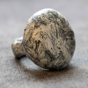 Oval Grey and Black Ring. Size 7,5.