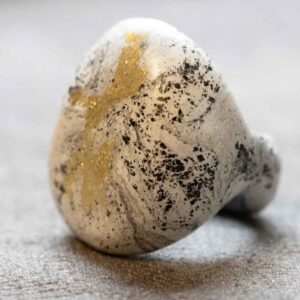 Oval Ring with Gold Leaf. Size 6.