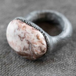 Ring with Riverstone #4. Size 8,5.